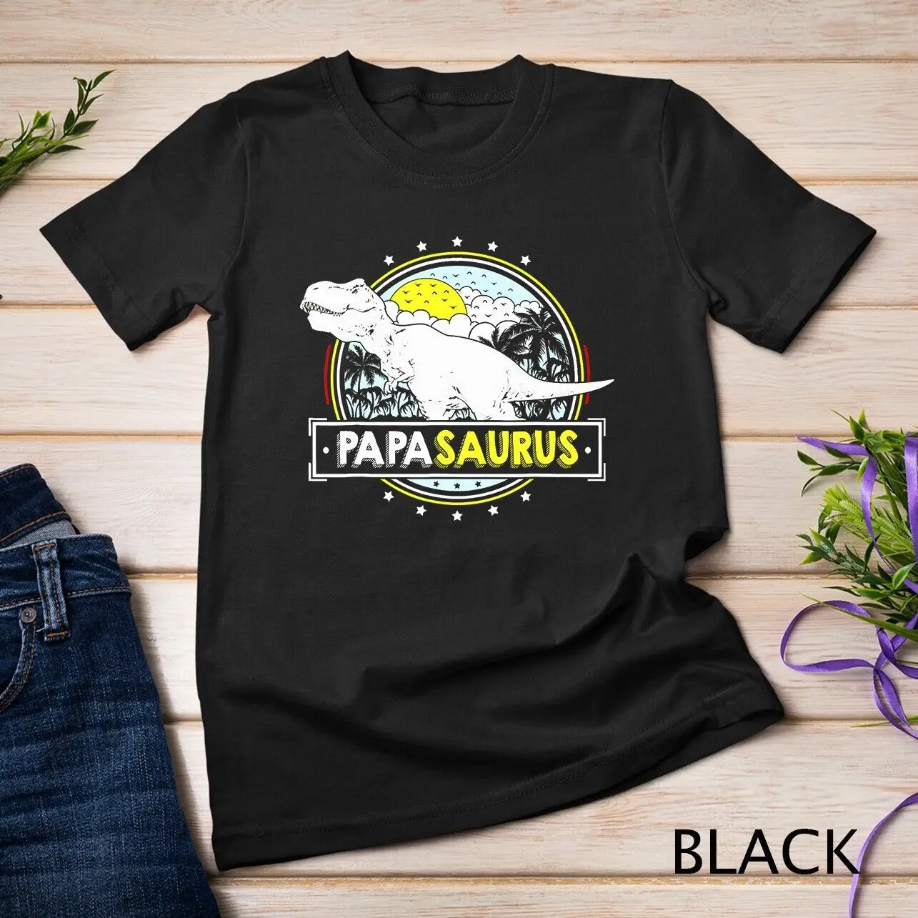 Mens PapaSaurus T Shirt Papa Gifts from Grandchildren Fathers Day Unisex T-shirt