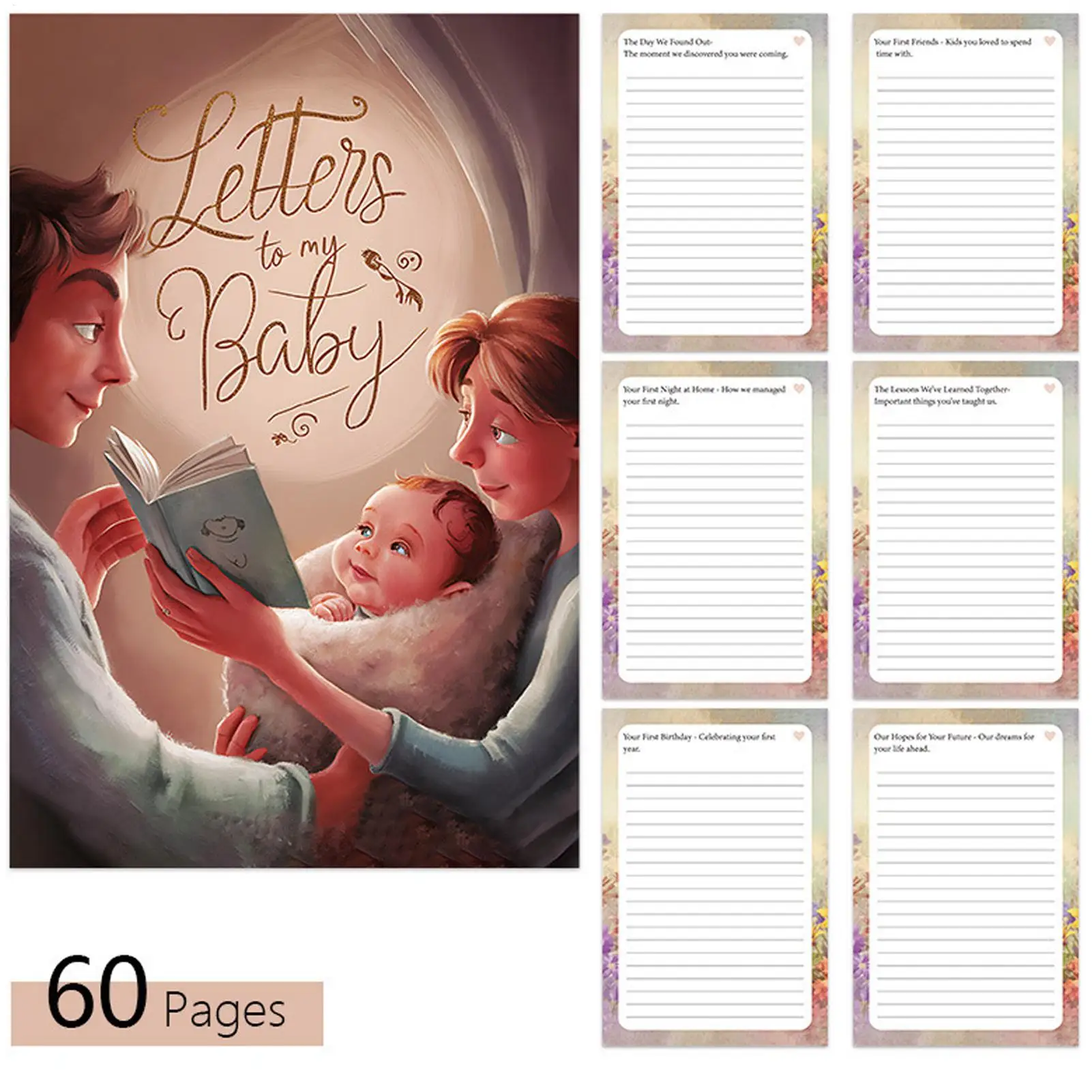 Cuaderno de memoria, libro de recuerdos para madres nuevas, 50 hojas, unión de relaciones familiares, cuaderno de registro para padres, diario para