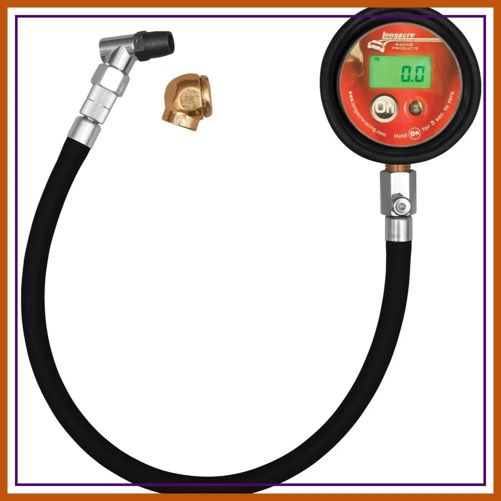

Digital Tire Pressure Gauge 0-60 PSI with Backlit Display, Auto Shut-Off, Swivel Chuck, 17" Hose