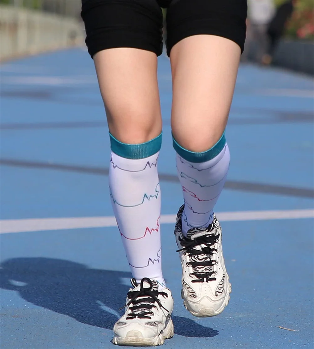 24 Style Compression Socks Women & Men Best Running, Athletic Sports Crossfit  Flight Travel Nurses Running Athletic Stocking image 6
