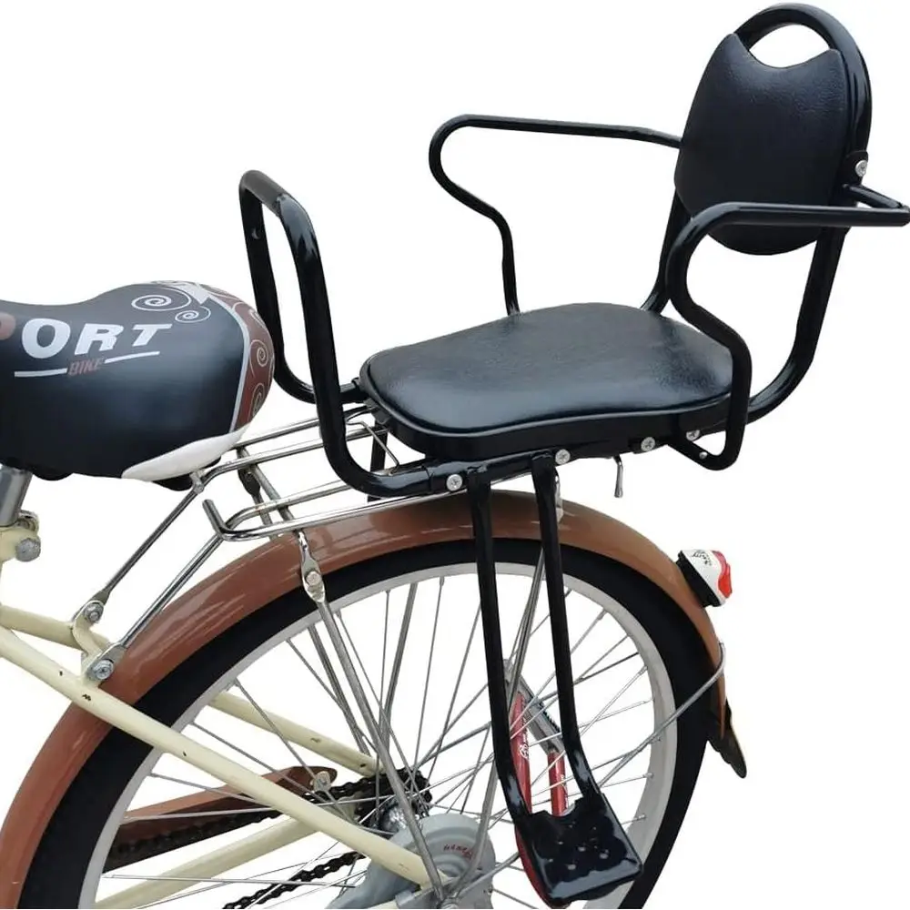 

Child Rear Bike Seat with Armrests, Pedals, and Harness for Ages 2-8 (Up to 110 lbs)