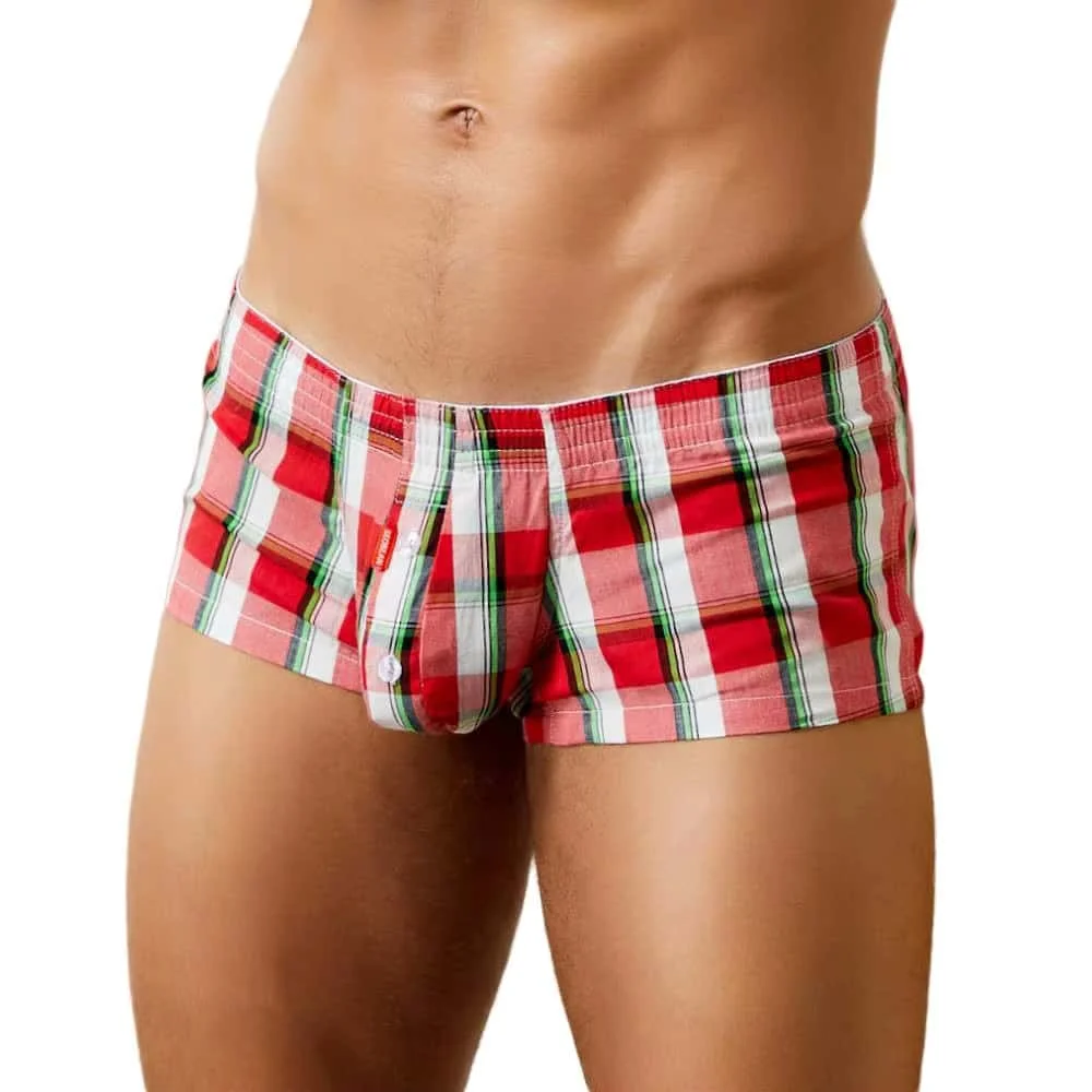 Men\'s Underwear Boxers Cotton Underpants High Quality Male Panties Boxer Shorts Plaid Point Comfortable Lounge Loose Underwears