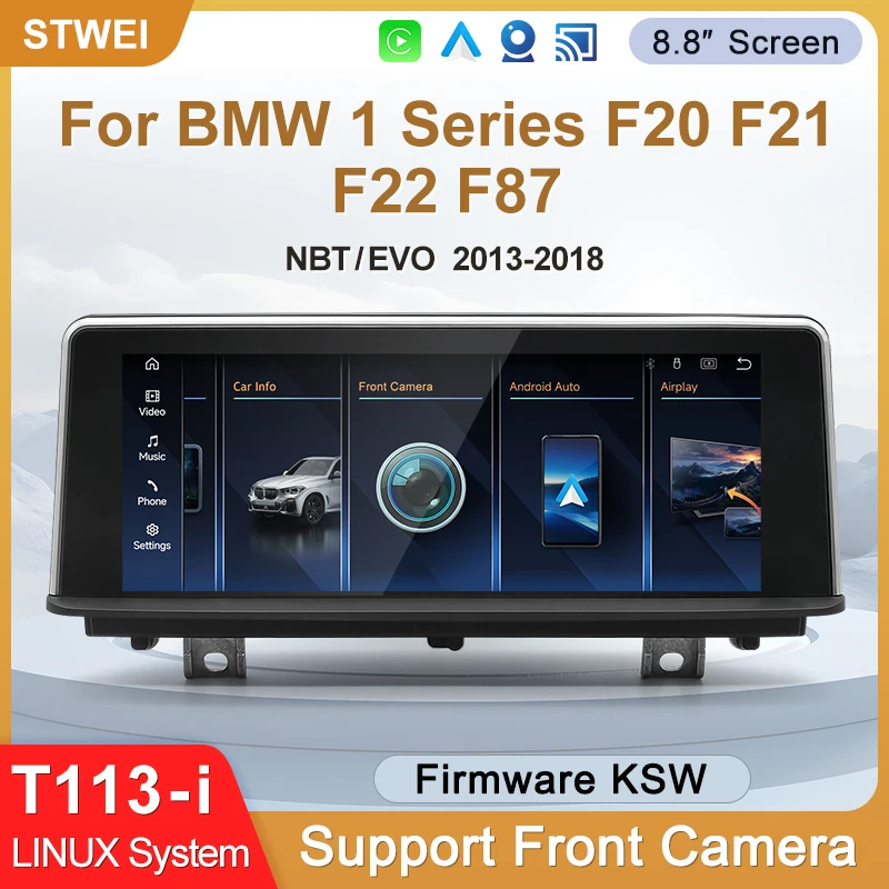 STWEI 2026 Neues Produkt 8,8 Zoll Linux-System für BMW 1er 2er F20 F21 F87 M1 M2 NBT EVO Kabelloses CarPlay Android Auto