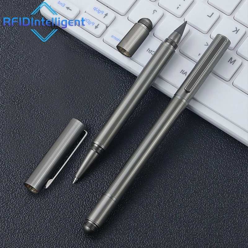 High Quality Dual-Function Pen Pencil Smooth Writing Black Ink Gel Ballpoint Pen Metal Self Defense Writing Tool Perfect Gift