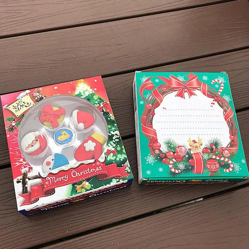 Рождественские Мини-ластики, праздничные Ластики-карандаши, искусственные сувениры, награды для домашнего задания, школьные принадлежности для детей, мини-ластики в ассортименте