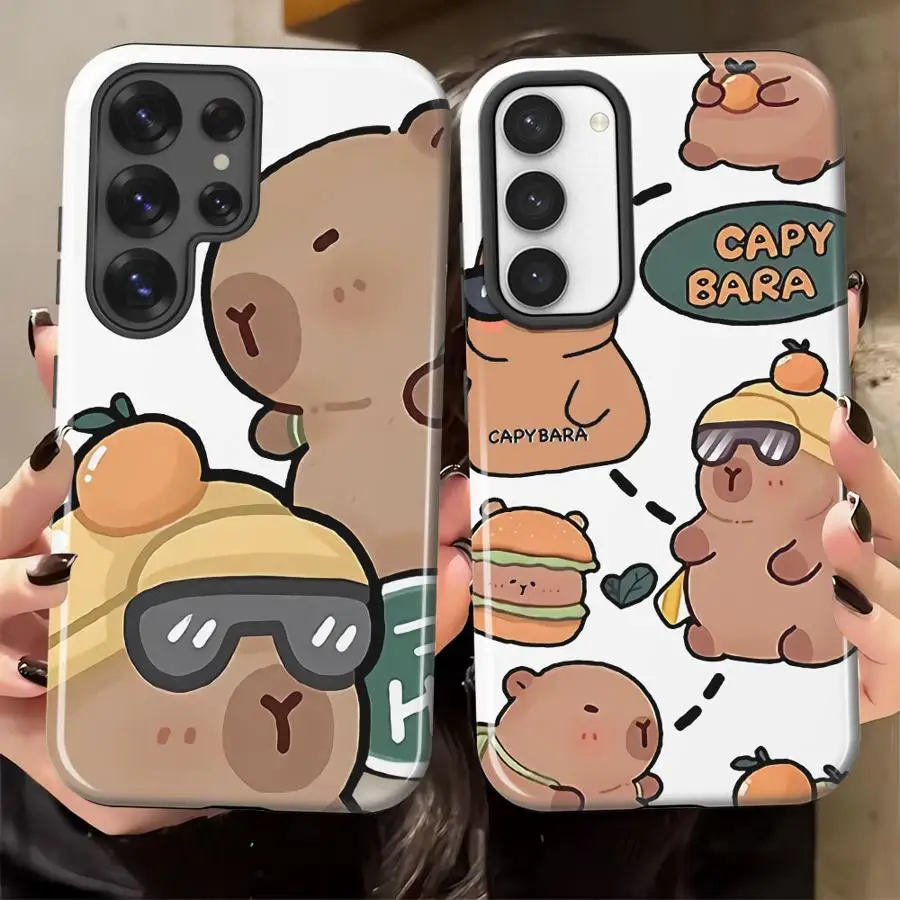 Phone Case for Samsung Galaxy S25 S23Ultra S24 Ultra A36 S25Ultra A56 A16 S23 A26 S20 FE Soft Cover Capa Capybara Cute