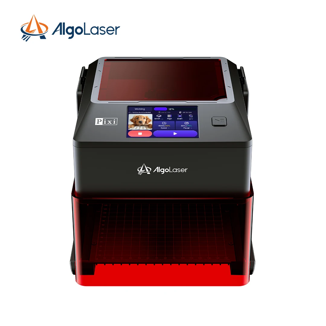 AlgoLaser Pixi Mini 5W Laser Engraver 3.5 Inch Smart Touchscreen AlgoOS System Compact Desktop Engraving Machine for Beginner