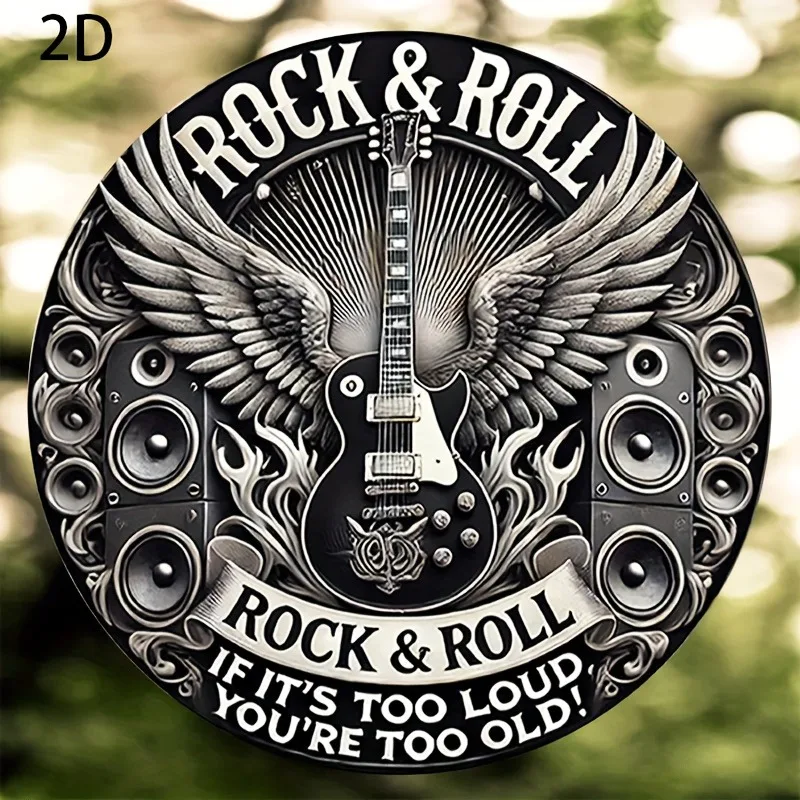 2D flat,rock band vintage classic round  metal sign for music enthusiasts,ideal for home and wall decor art-perfect gift for bar