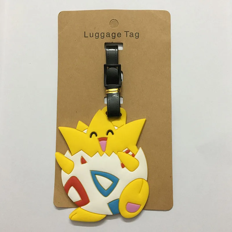 Cartoon Pokemon Travel Luggage Tag Accessories Cute Pikachu Gengar Eevee Suitcase ID Addres Holder Boarding Baggage Tag Label