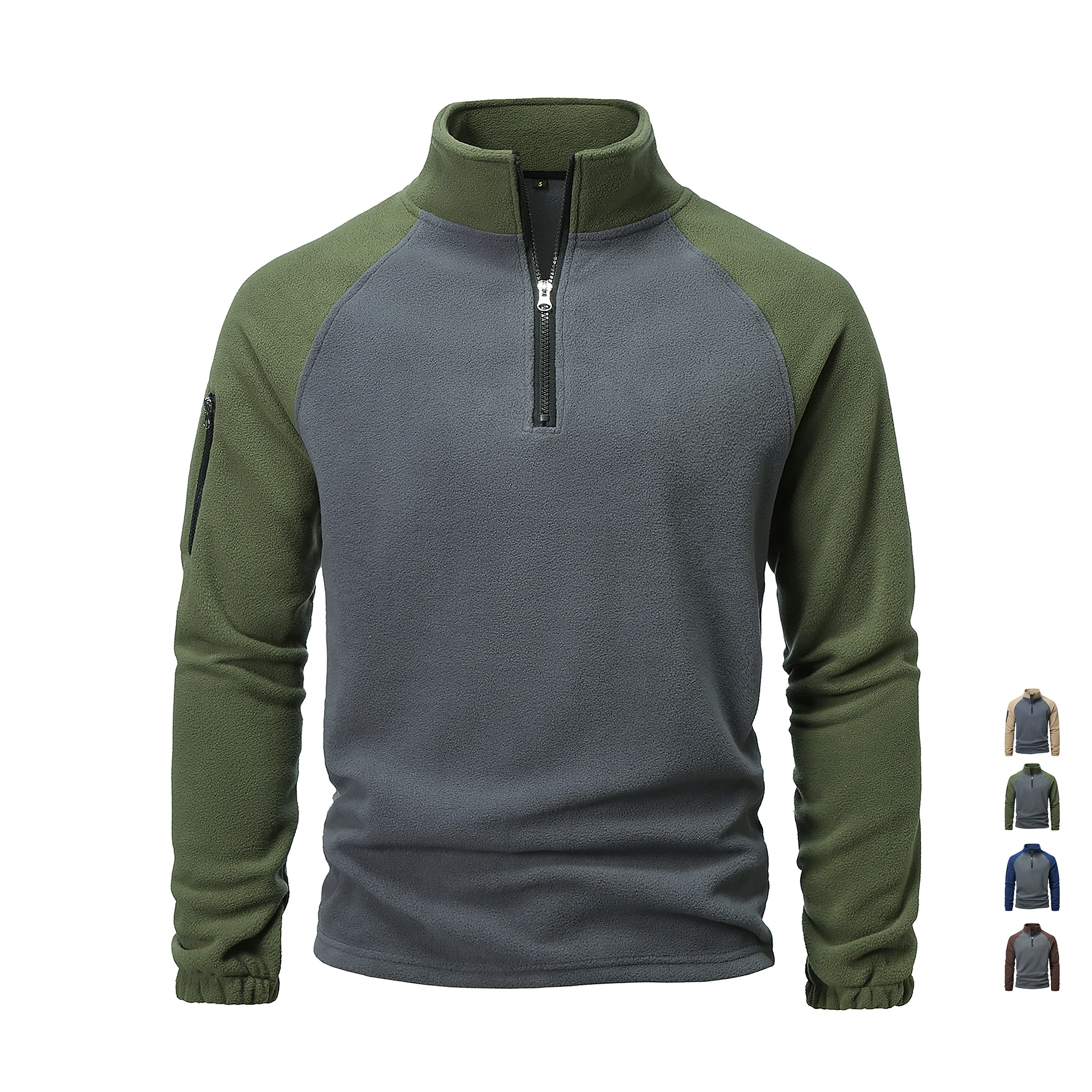 

Mens Fleece Lined Thermal Shirts Quarter Zip Pullover Lightweight Tactical Long Sleeve Shirt Tops Military Outdoor Jackets Sport