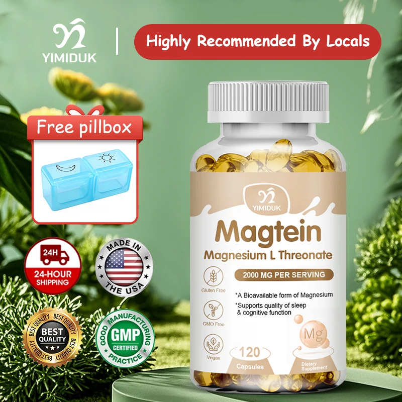 

Pure Magtein Magnesium L-Threonate Capsules, for Improves Sleep Quality & Cognitive Performance, Reduces Anxiety & Neuro Health