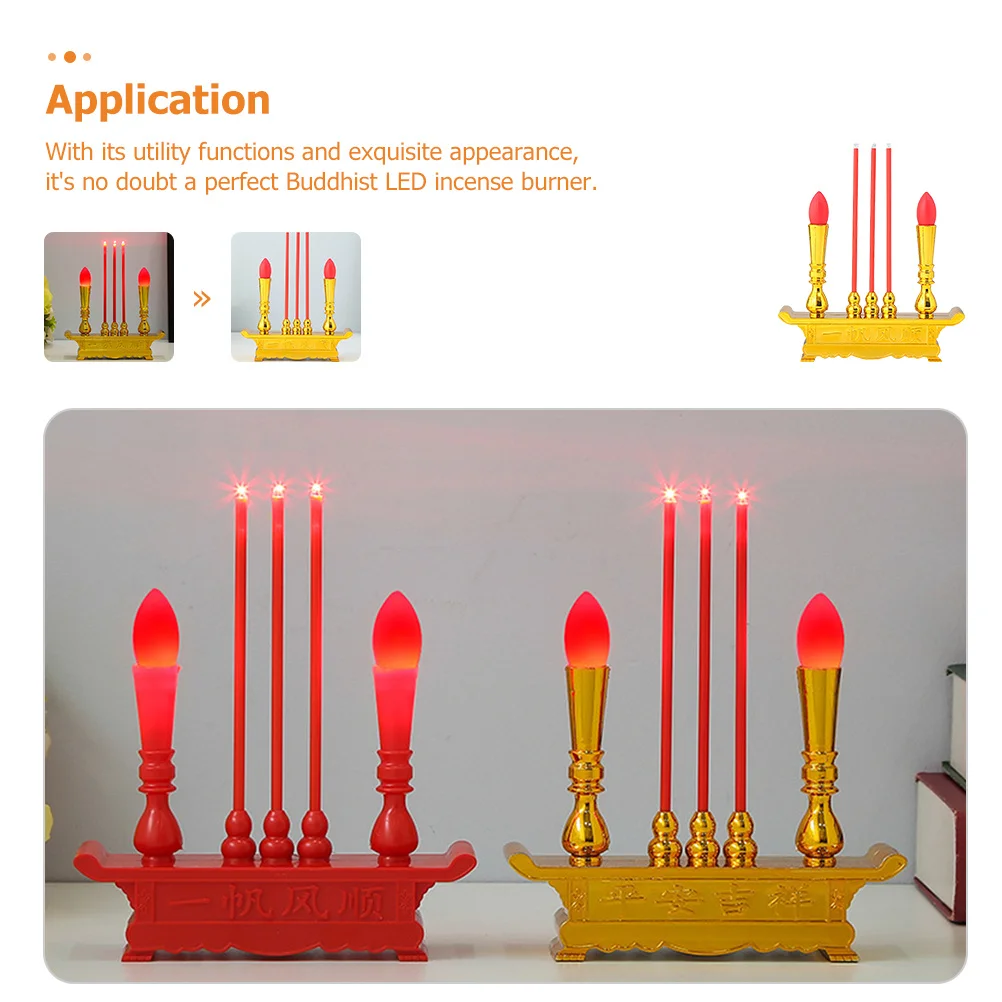 

Led Electronic Incense Burner Retro Style Flameless Aroma Diffuser For Meditation Yoga Room Buddha Decoration Simulation