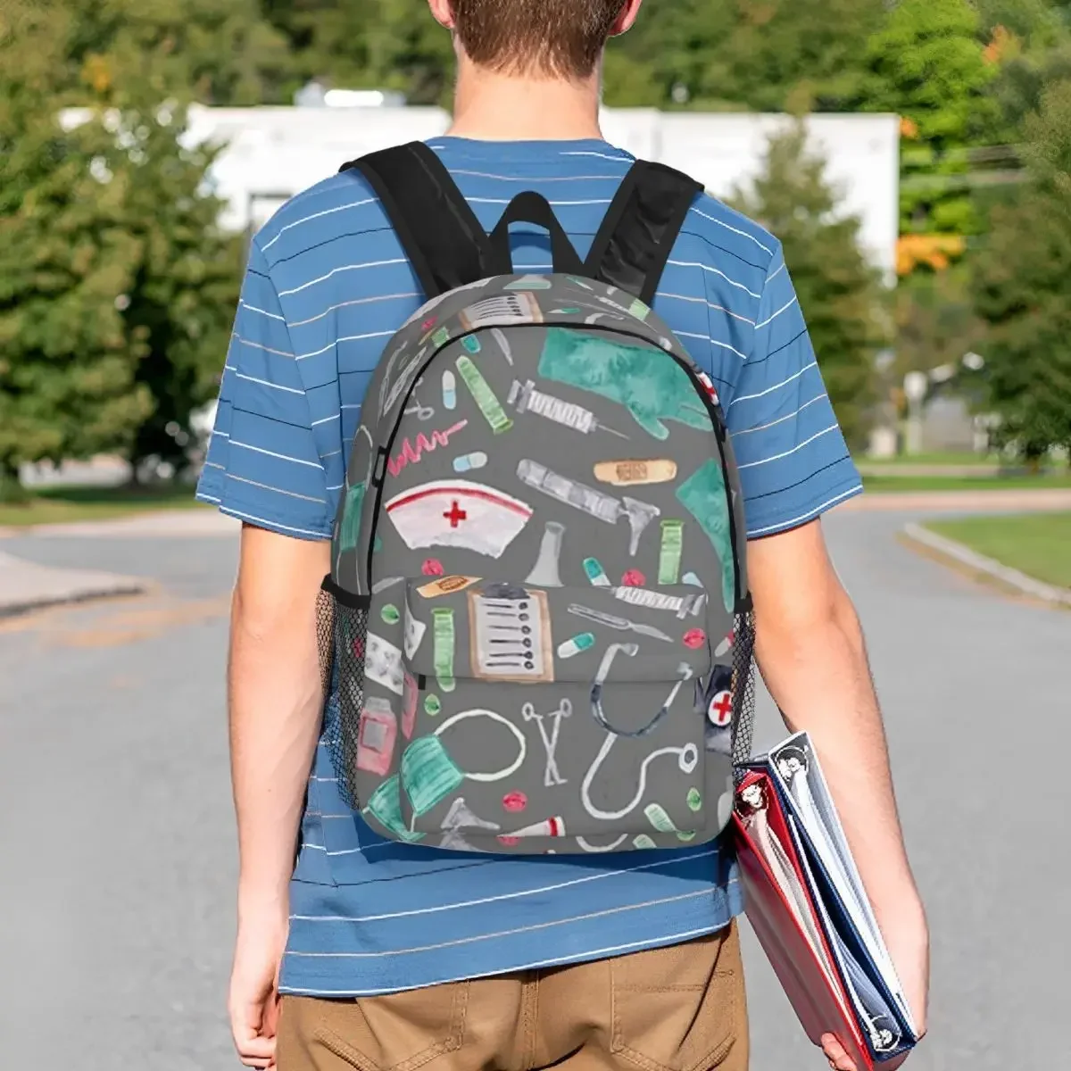 

Рюкзак для медсестры на медицинскую тематику, студенческая сумка для книг для мальчиков и девочек, детская школьная сумка, сумки на плечо для ноутбука для мужчин и женщин