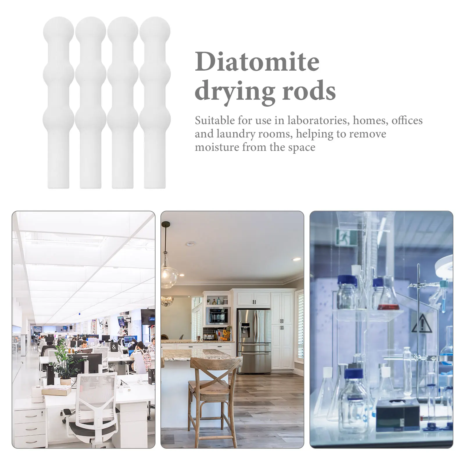 

4 pcs Diatomite Drying Rods Sticks Absorbing Moisture Excellent Performance Reusable Home Laundry Toy Scenario
