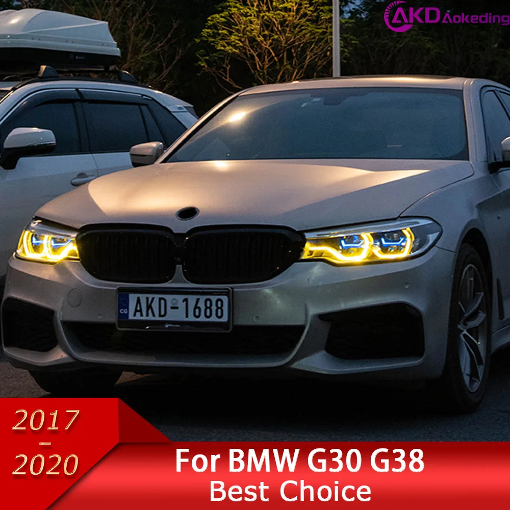 

Автомобильные фары для BMW G30 G38 Светодиодные фары 2017-2020 Фары 525i 530i DRL Указатель поворота Дальнего света Лазерная ложка Линза проектора