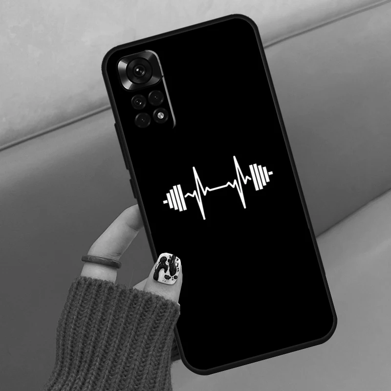 Bodybuilding Gym Fitness Case For Xiaomi Redmi Note 11 12 8 9 10 Pro 8T 9S 10S 11S Redmi 9A 9C 10 10A 10C Cover
