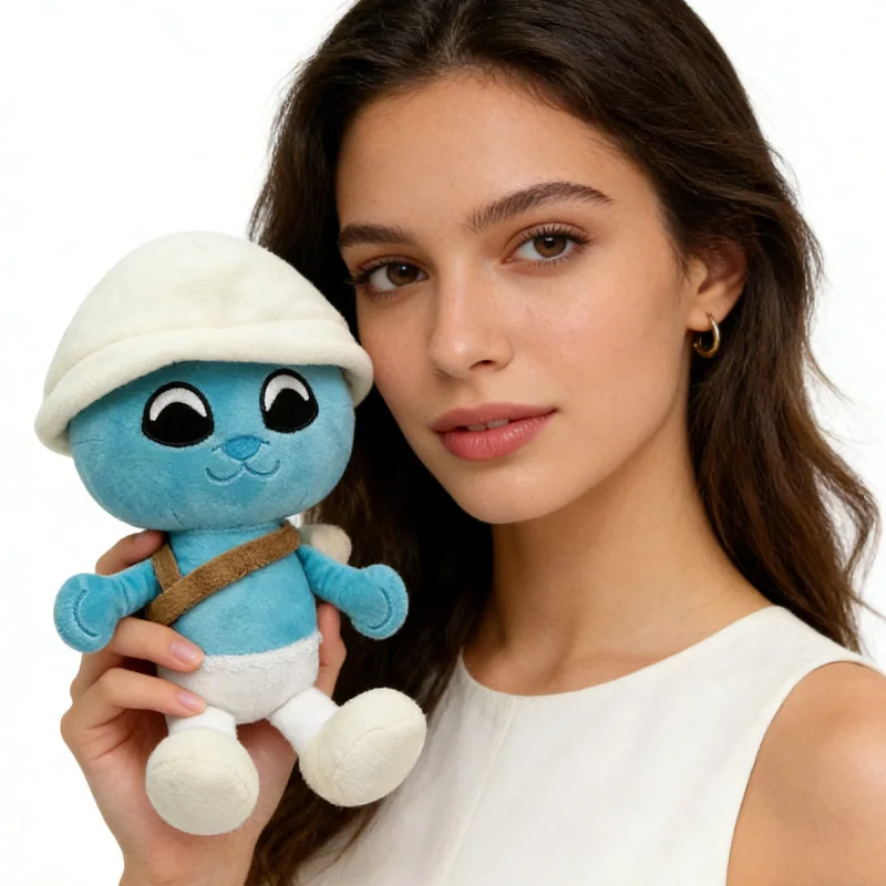 

Милая плюшевая игрушка-подушка Smurf Cat по мотивам русского аниме, украшение для комнаты, подарок