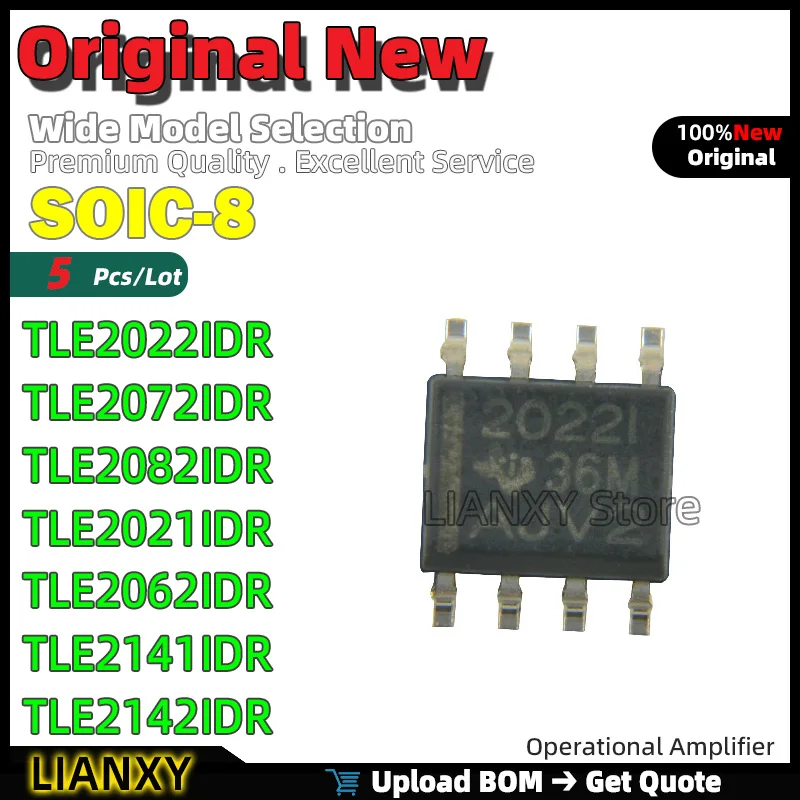 

SOIC-8 TLE2022IDR TLE2072IDR TLE2082IDR TLE2021IDR TLE2062IDR TLE2141IDR TLE2142IDR Операционный усилитель Новый оригинальный