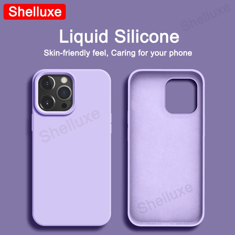Luxury Liquid Silicone Case Shelluxe For iPhone 17 16 15 14 Pro Max For APPLE iPhone17 Air iPhone16e iPhone15 Plus Phone Cases - náhled 3