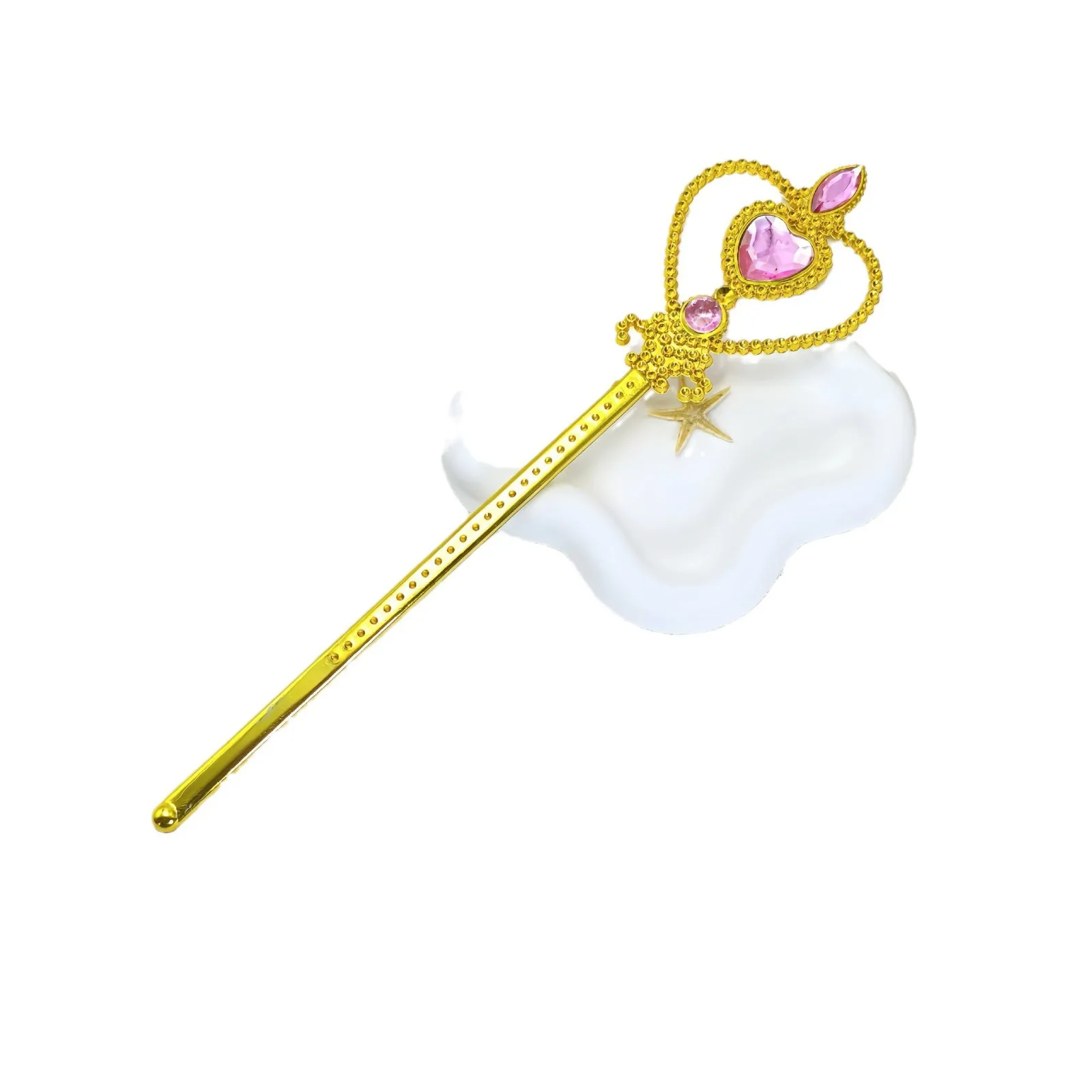 Little Girl Gold Magic Wand Toddler Princess Dress Up Fairy Magic Stick for Kids Photography Props Children Play Gifts Promotion
