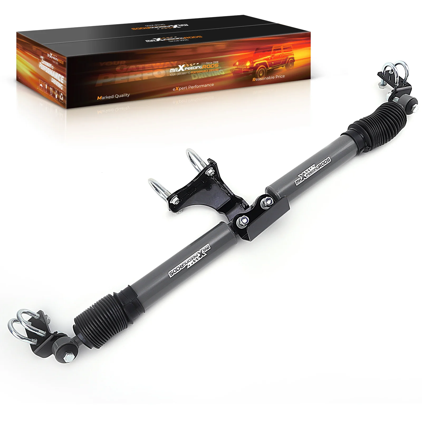 Maxpeedingrods New Suspension Lift Dual Steering Stabilizer For Jeep Wrangler JK Unlimited 2WD 4WD 2007-2018 Fit 2-8'' Lifted