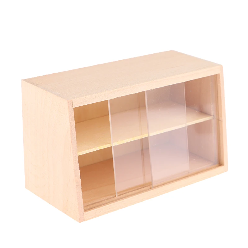 ドールハウスの装飾用ミニチュアウォールキャビネットスライドドアショーケースモデル家具アクセサリードールハウスの装飾子供の遊びおもちゃギフト1:12