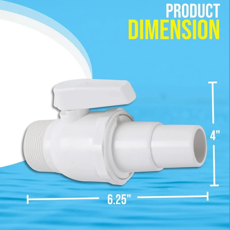 1.5-1.25 Inch Bi-directional ECONOLINE Ball Valves for Hayward Filters and Skimmers