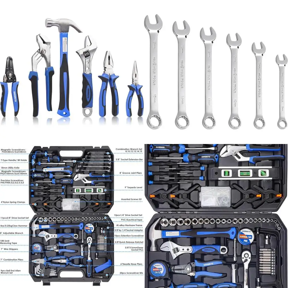 

168-Piece Auto Repair Socket Wrench Set with Mixed Hand Tools and Plastic Storage Case