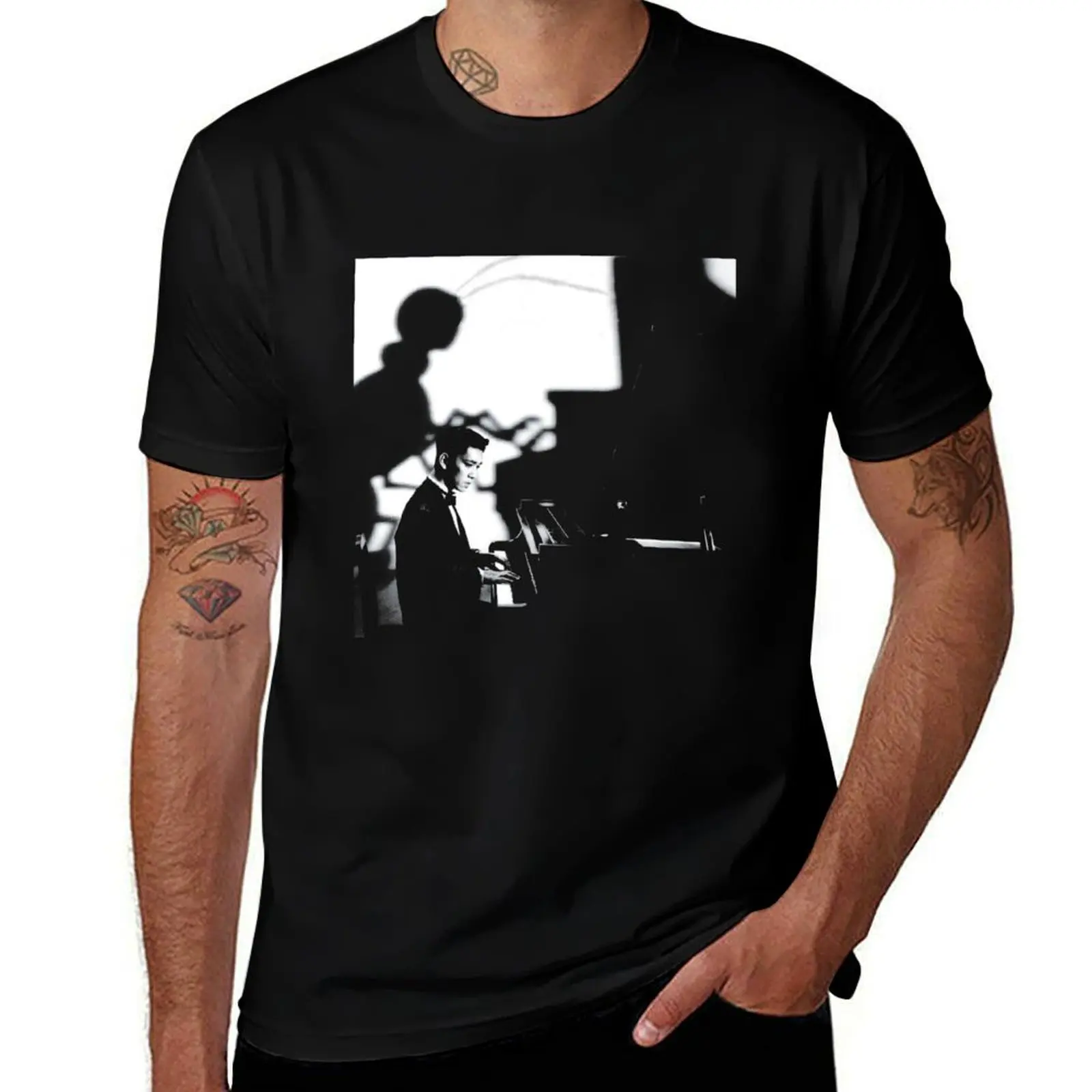 

shirt t for man for men slim ILLUSTRATED t RYUICHI fit shirts man MUSIC T-Shirt ENCYCLOPEDIA shirts man cotton - SAKAMOTO t