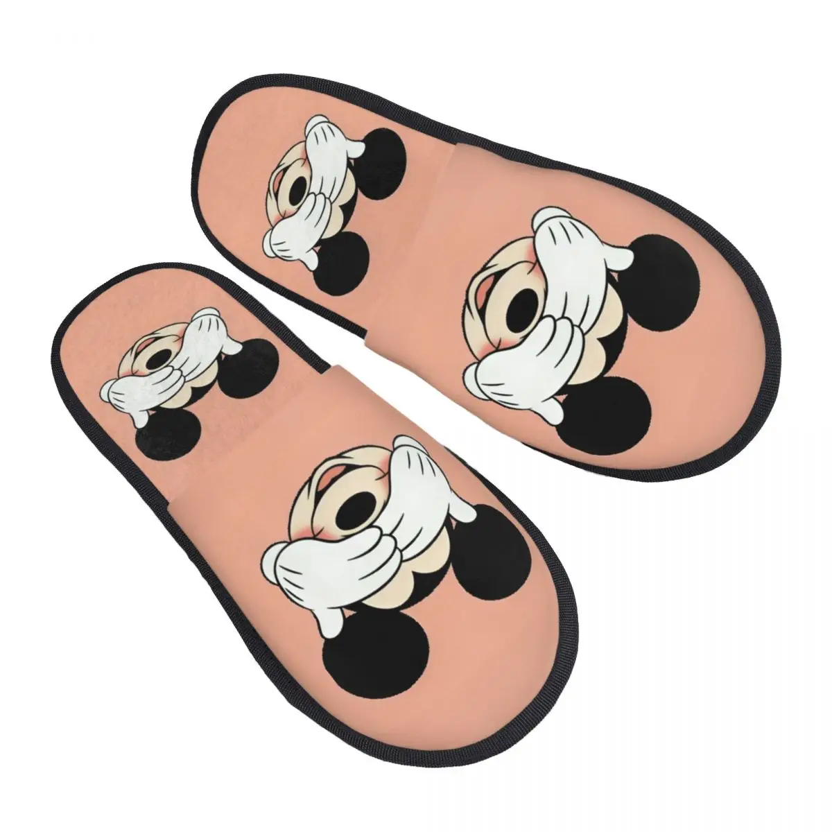 

Женские домашние тапочки с Микки Маусом на заказ, мягкие теплые пушистые тапочки из пены с эффектом памяти, домашняя уличная обувь