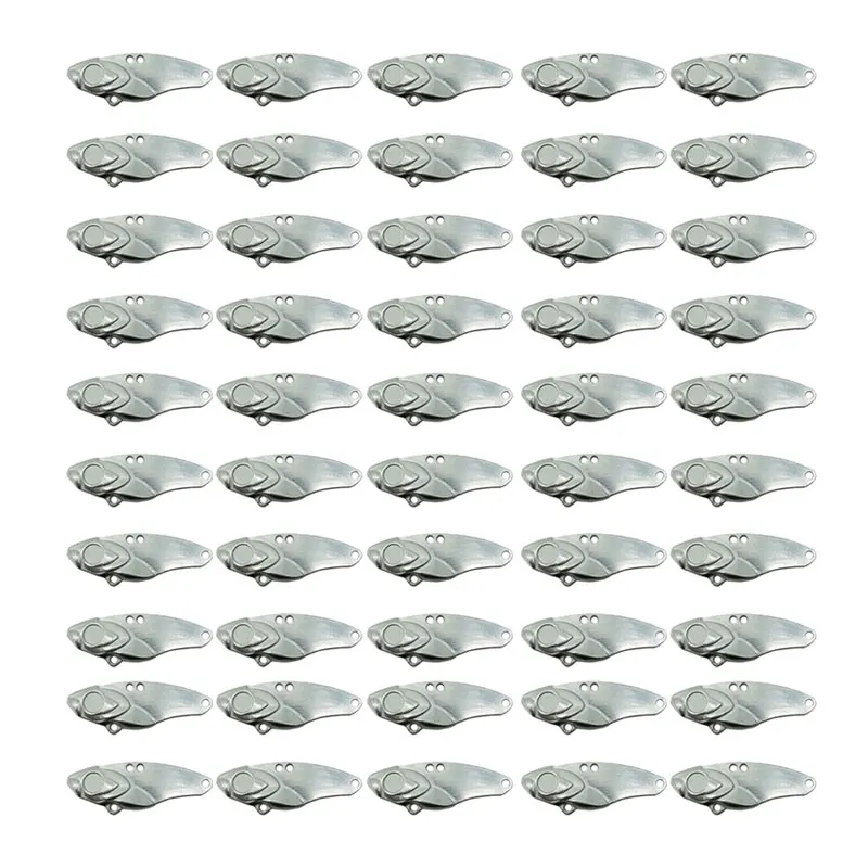 AS 50pcs Unpainted VIB Bait Fishing Spoon Lures Metal Lure Jig 5g10g15g20g Paillette Artificial Pesca Leurre Fishing Tackle