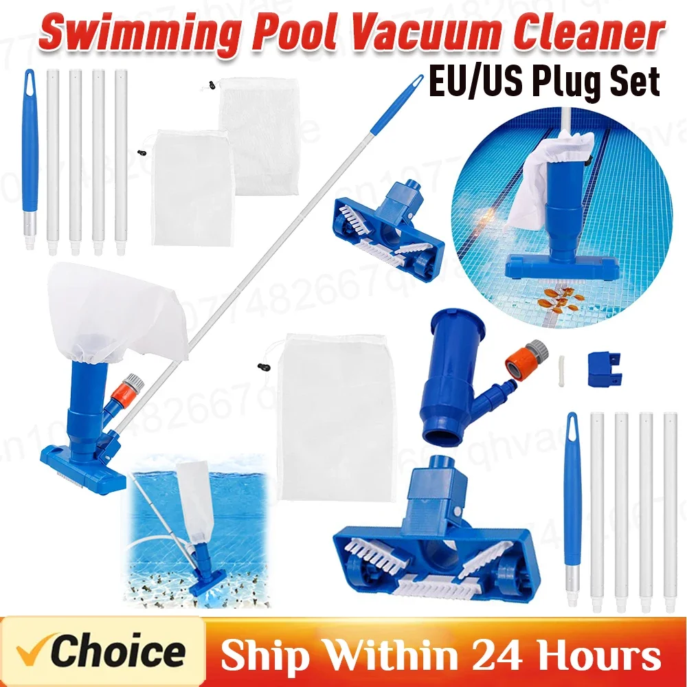 Swimming Pool Vacuum Cleaning Tool Pond Vacuum Jet Underwater Cleaner Brush Head Pool Cleaning Net Pool Accessories EU/US Plug