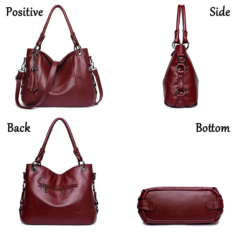 Luxury Soft Leather Handbags Designer Retro Crossbody Bags for Women 2024 New Large Capacity Ladies Shoulder Messenger Bag