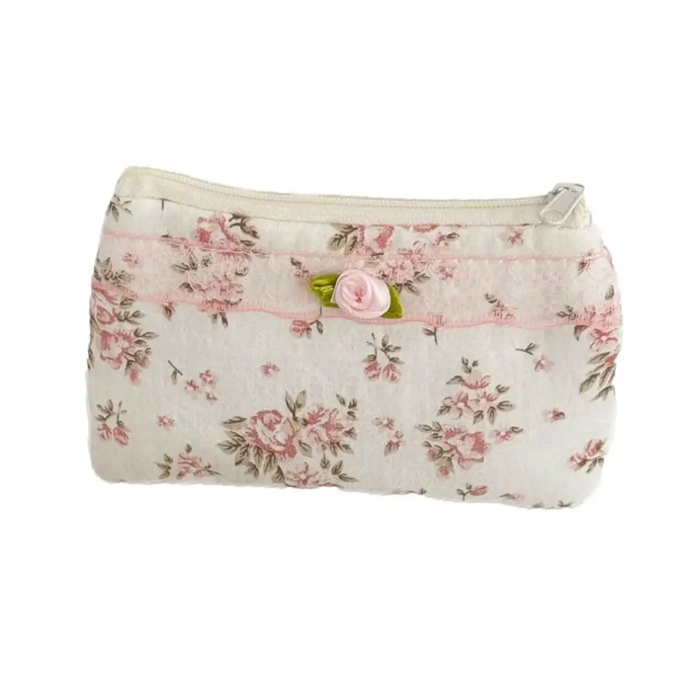 Nouveau porte-monnaie à garniture en dentelle, Mini sac pour écouteurs à fleurs, sac multifonctionnel Portable pour rouge à lèvres