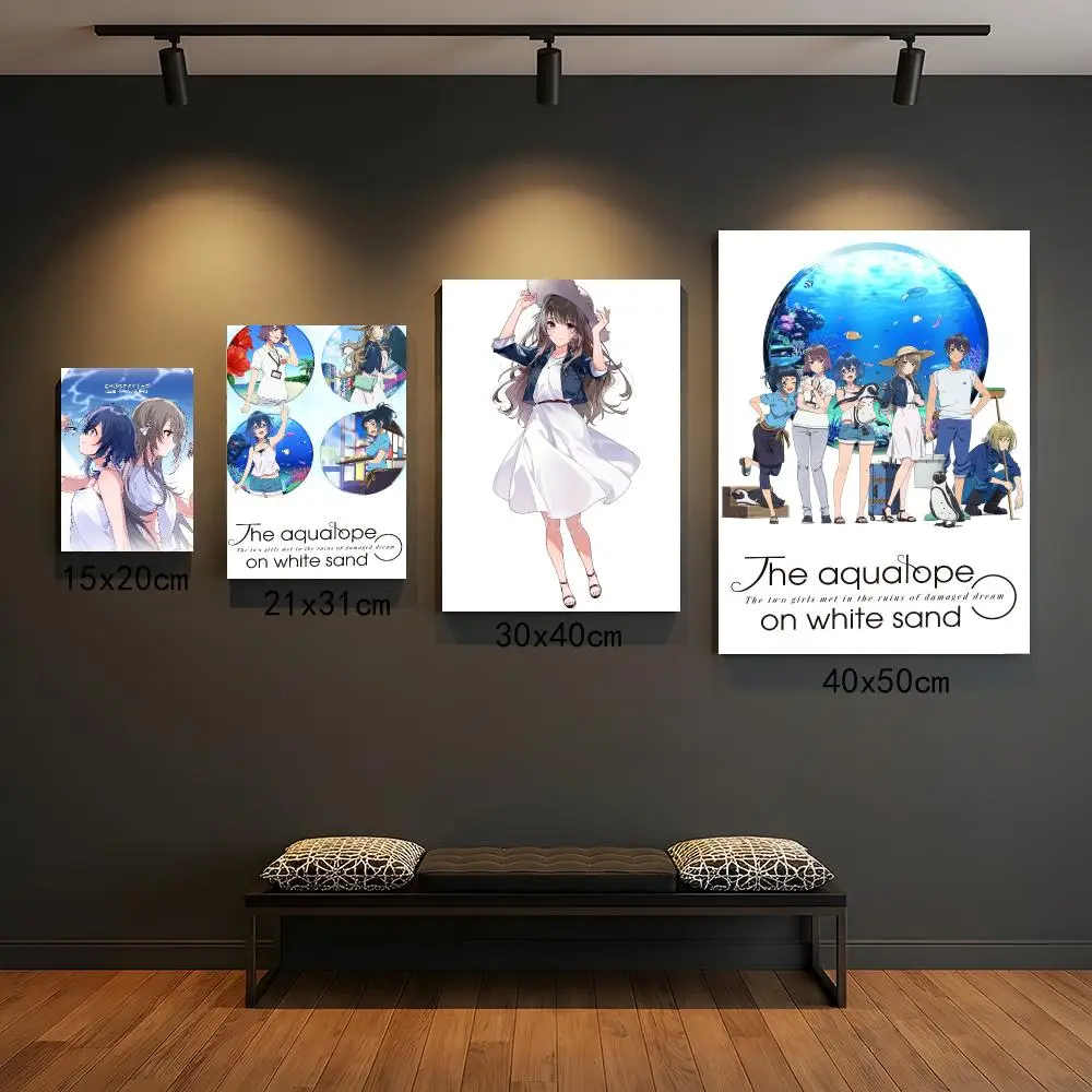 anime T-The Aquatope on White Sand-D Poster Peel and Stick Wall Art for Cafe Office Bar and Home Decoration