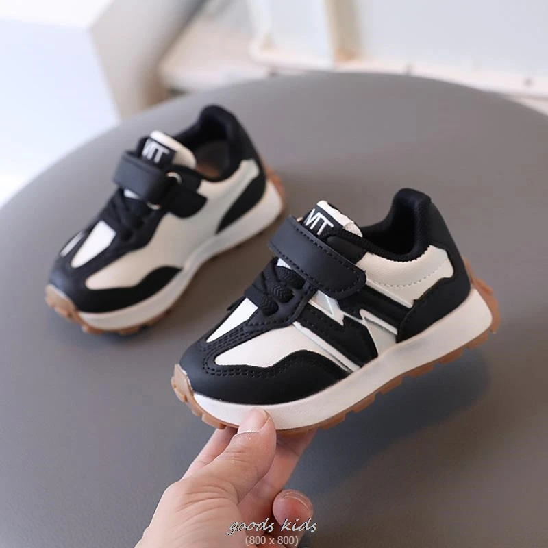 Spring Sneakers for Kids Boys PU Leather Fabric Casual Shoes 1 to 6 years old Fashion Children\'s Flat School Shoes Teenage