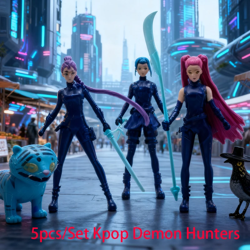 

5 шт./компл. Kpop Demon Hunters, фигурка, модель игрушки, ПВХ, мультяшная игровая периферия, настольный декор, коллекция фигурок, модель игрушки для детей,。 、、