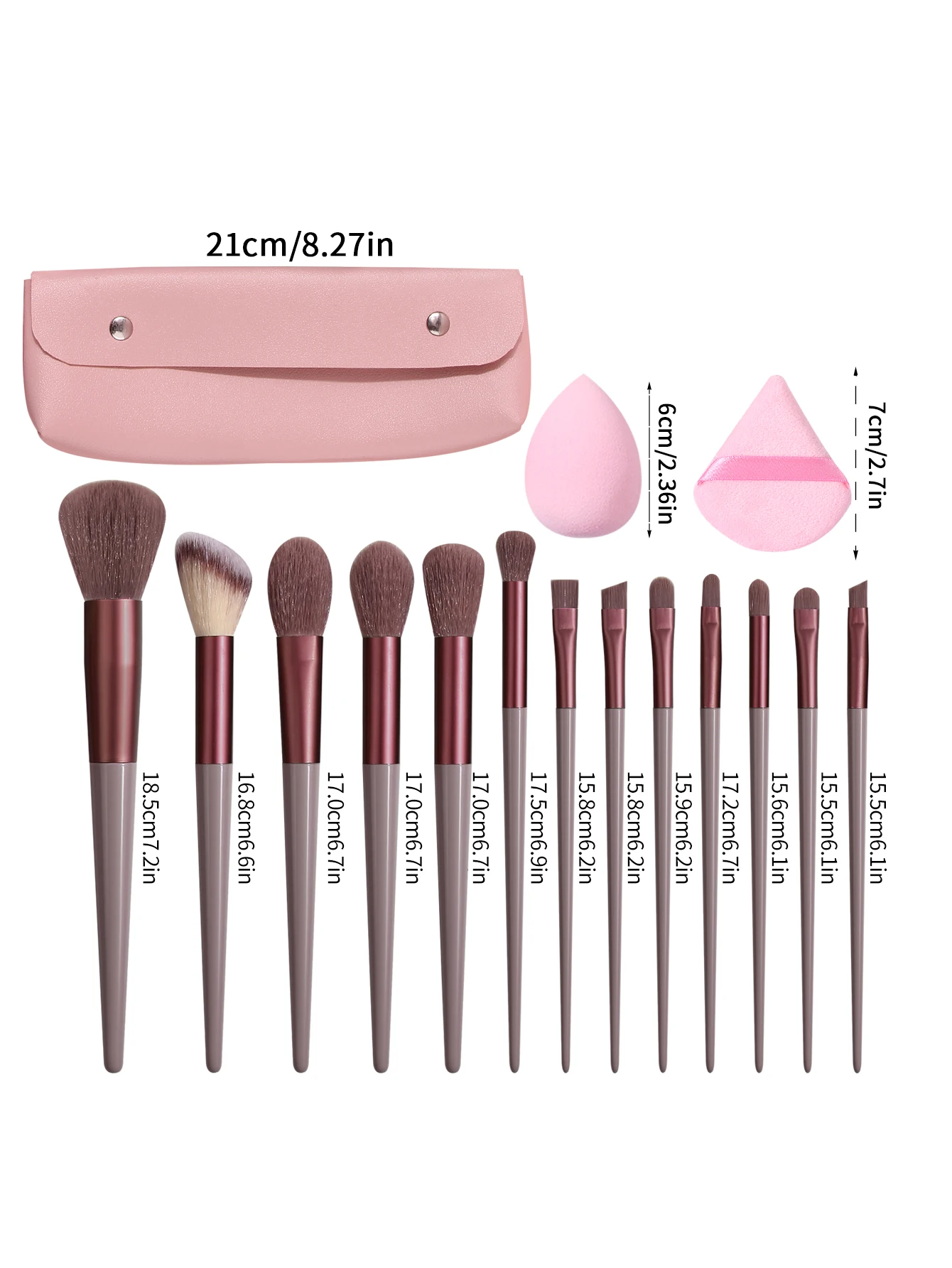 18本のプロフェッショナルメイクブラシセット - 多機能フェイシャルブラシセット + ソフトスポンジパウダーパフ + ポータブル収納バッグ