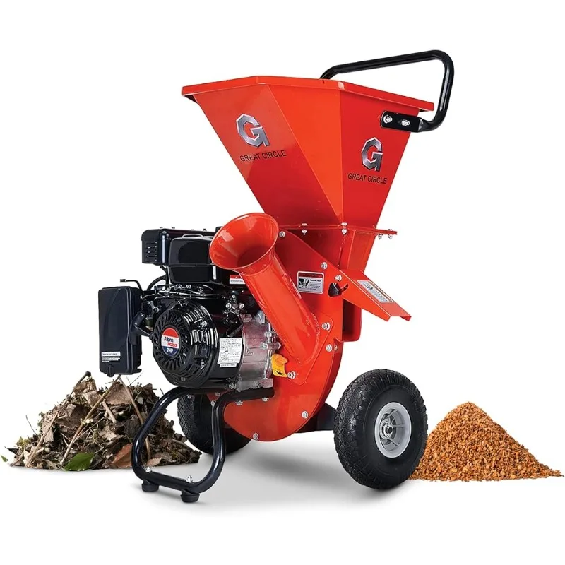 

GreatCircleUSA Wood Chipper Shredder Mulcher Heavy Duty Gas Powered 3 in 1 Multi-Function 3" Inch Max Wood Diameter Capacity