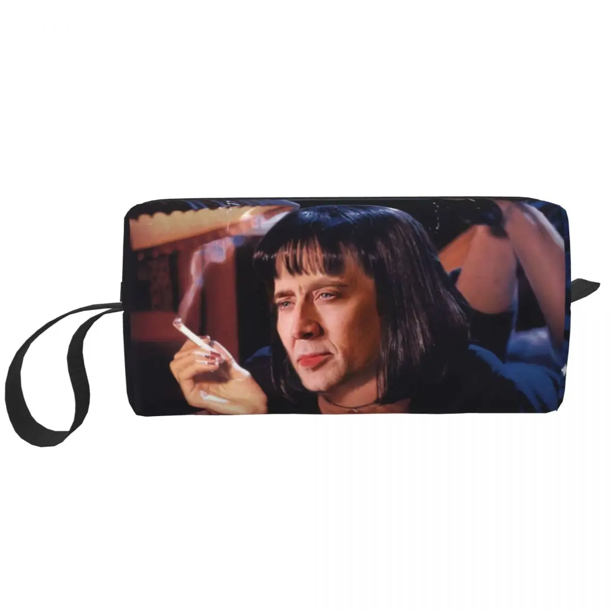 Nicolas Cage Pulp Fiction Meme Makeup Bag for Women Travel Cosmetic Organizer Cute Storage Toiletry Bags