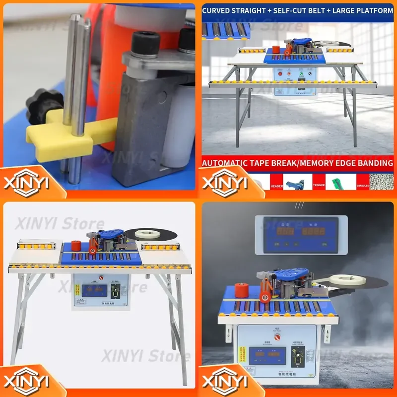 1200W Pulley Edge Banding Machine 6-60mm Woodworking Small Portable Edge Banding and Trimming