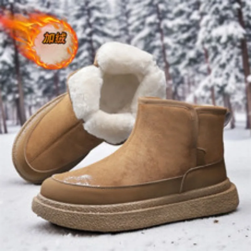 

Winter Ankle Boots Man Snow Boots Platform Waterproof Warm Ski Boots Men Outdoor Non-slip Cotton Boots Size 39-44