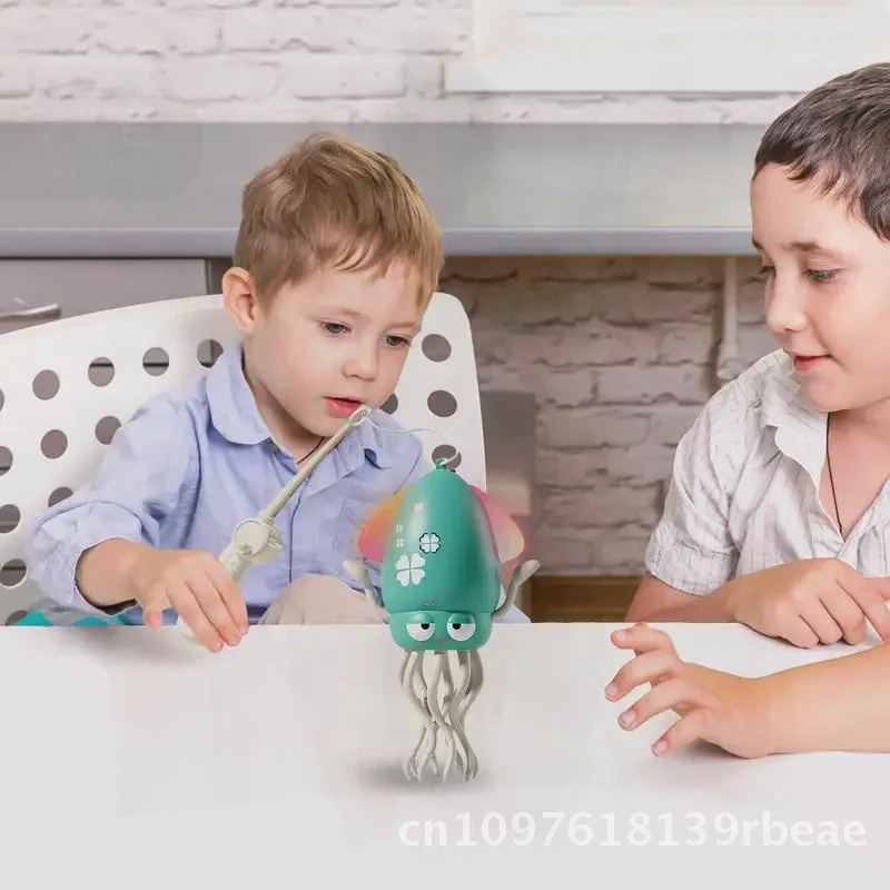 لعبة الرقص الكهربائية 8-الساق ألعاب الأخطبوط الزحف الكهربائية أضواء LED الروبوتات الإلكترونية الموسيقية التفاعلية 8-الساق Actio