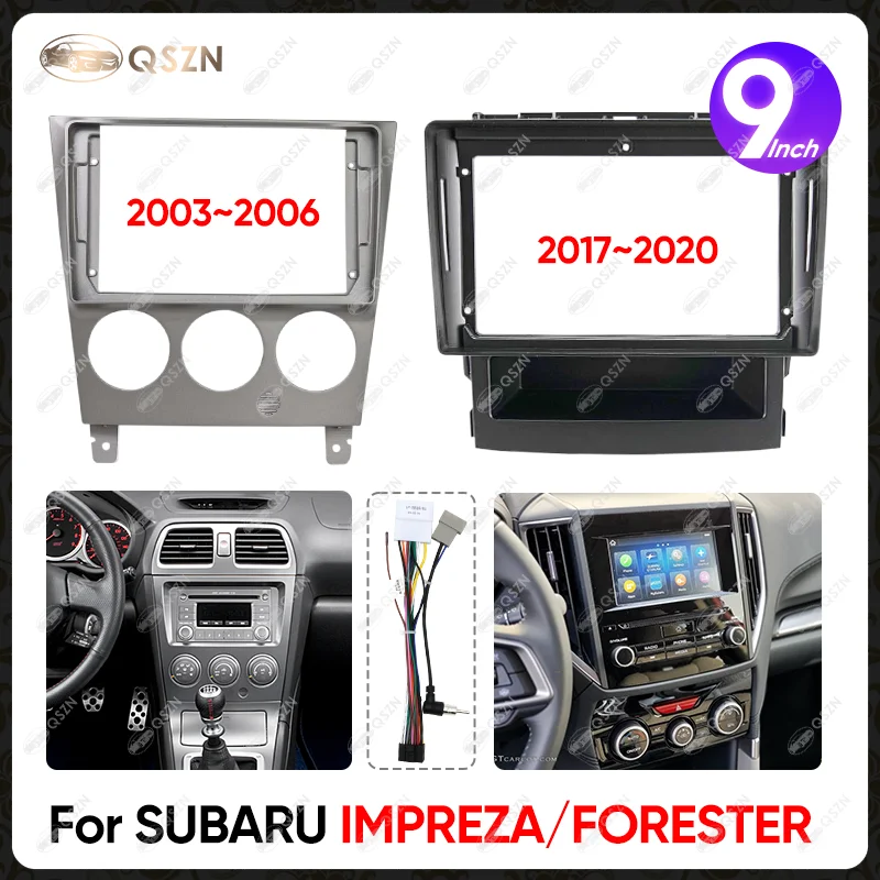 For SUBARU IMPREZA 2003 2004 2005 2006 9INCH Car Radio Stereo Audio Screen Video Player Navigation Harness Cable Frame