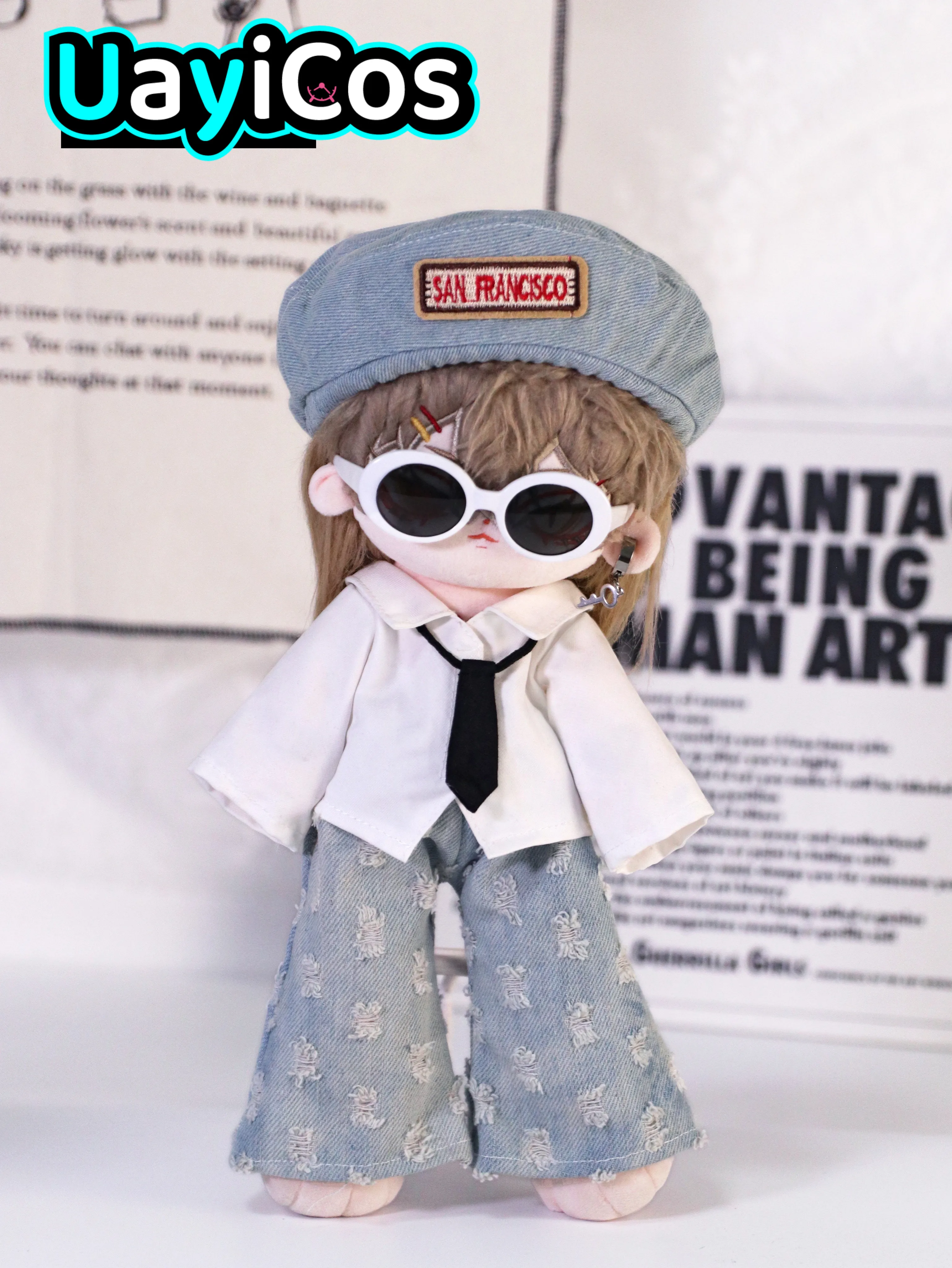 30cm Doll Clothes Cool Girl Punk Ripped Jeans Straight Pants Flared Pants Stuffed Plushies Plush Doll Accessories Anime Toy Kids