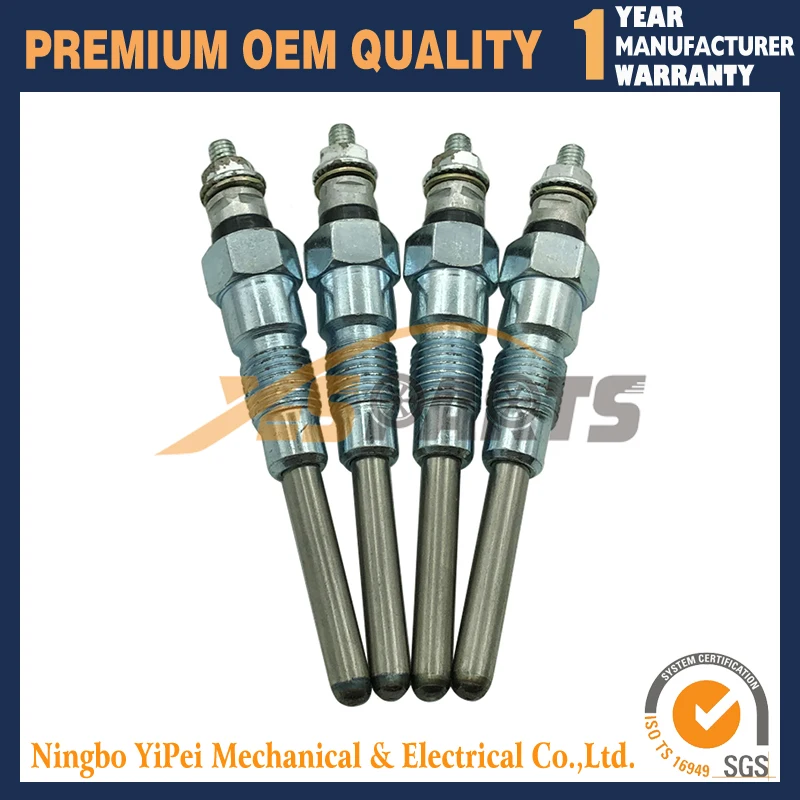 4pcs 6655233 Glow Plug for Bobcat 743 751 753 763 770 Skid Steer Loader Kubota V2203 Engine