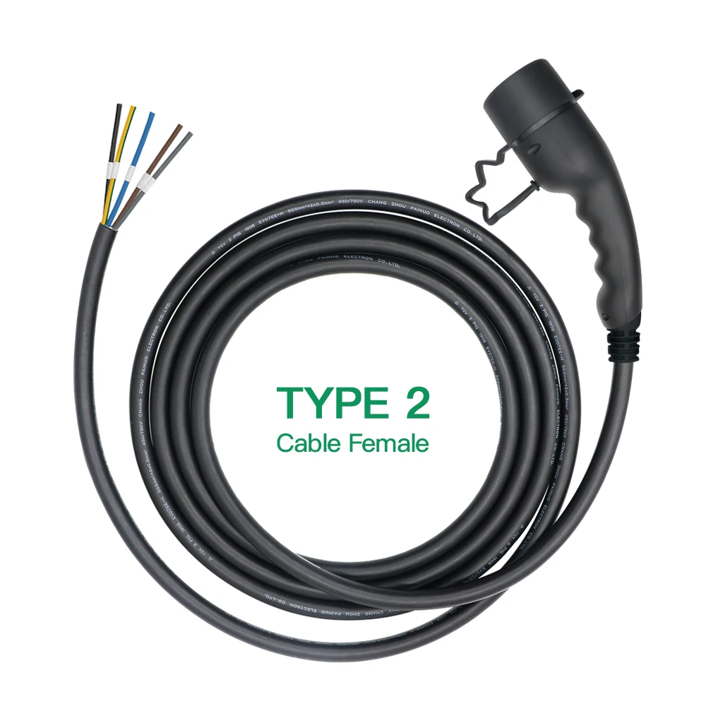 Chiefleed ev charger type 2 Female Converter 16A 32A With Extension cable For Electric Vehicles Type2 Charge