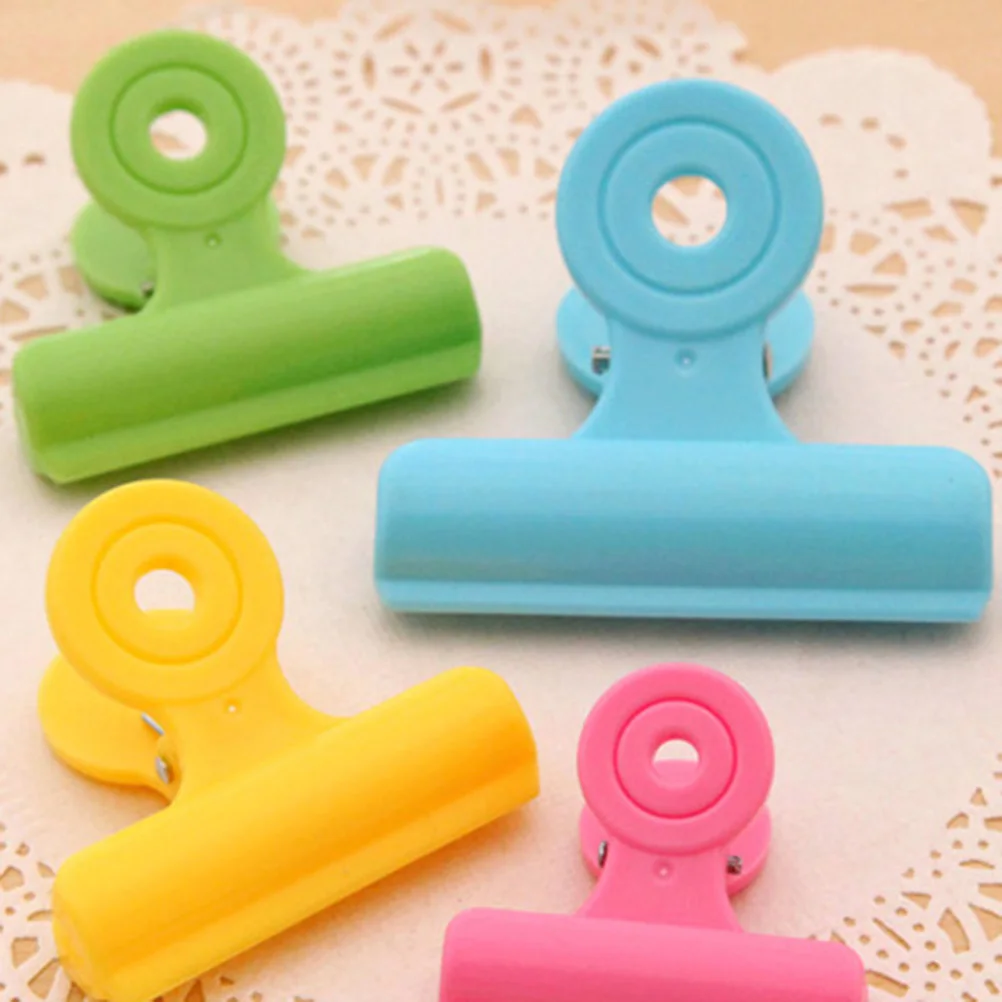 

24pcs Plastic Clips Large Rainbow Blue Small Paper Hinge Office Plastic Hinge Clips Supplies Document Organizer