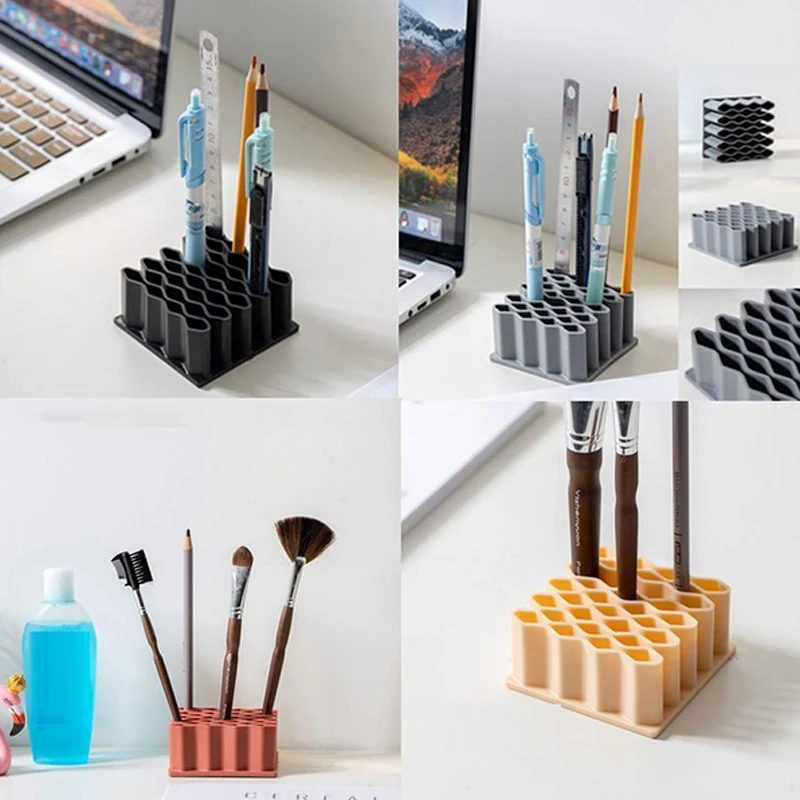 1/2PCS Wave-Design Desktop Organizer 5-Tier Stackable Stationery Storage Rack For Pens, Files & Office Supplies