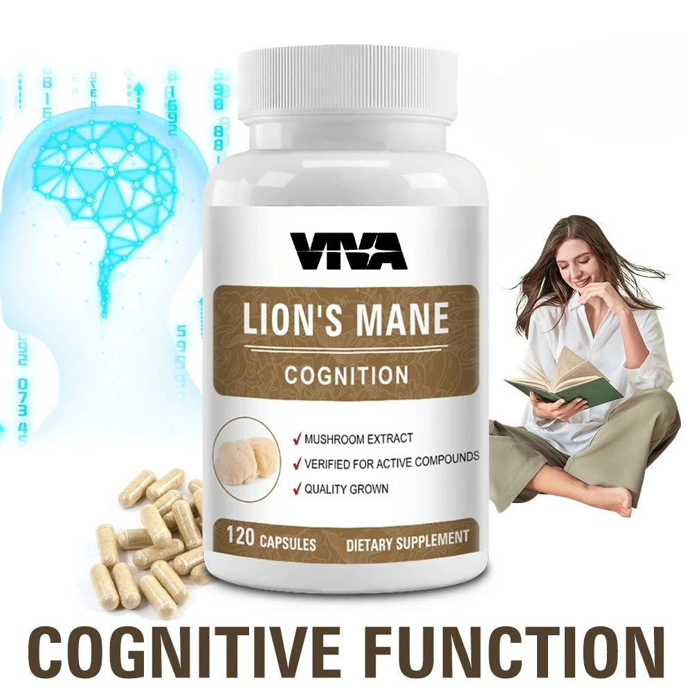 

Добавки Lions Mane Brain and Focus — капсулы с экстрактом грибов — лучшее когнитивное здоровье, без ГМО, без глютена